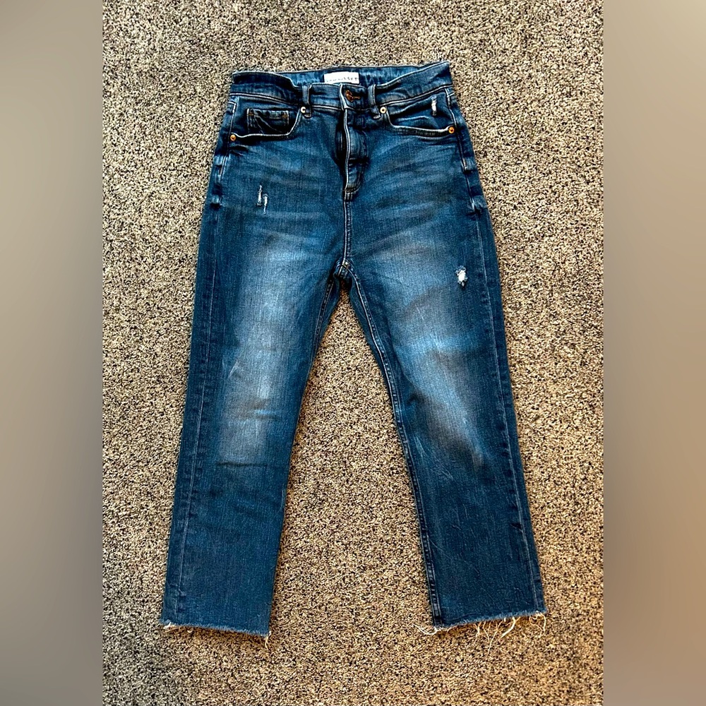 Loft - High Waist Straight Crop with Tapered Leg (Size 26). Worn Rarely.